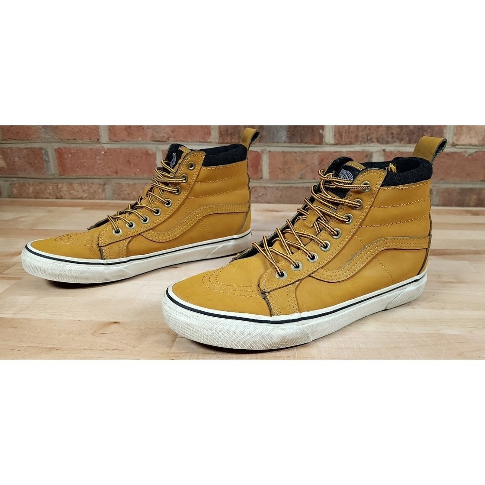 VANS Skate Sk8-Hi Nubuck Leather Brown Shoes Sneakers Mens Size 8 Womens 9.5
